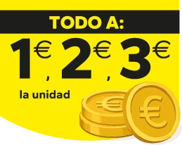 Todo a: 1€, 2€ y 3€
