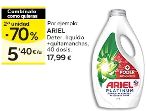 2ª unidad -70% en los productos señalizados