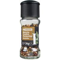 Molinillo mezcla 4 pimientas EROSKI, frasco 34 g