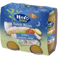 Crema de verduras-rape HERO Buenas Noches, pack 2x190 g
