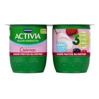 Activia 0% cremoso sabor a frutas silvest. DANONE, pack 4x125 g