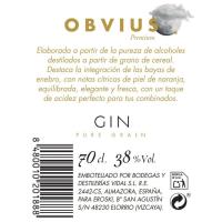 Ginebra OBVIUS, ampolla 70 cl