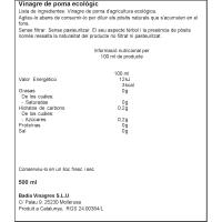 Vinagre ecológico de manzana BADIA, botella 50 cl
