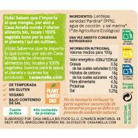 Lenteja Pardina Cocida Bio CASA AMELLA, frasco 540 g