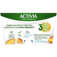 Iogurt triple zero préssec ACTIVIA, pack 4x120 g