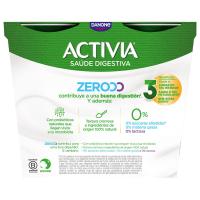 Iogurt triple zero natural ACTIVIA, pack 4x120 g