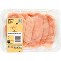 Pechuga fileteada de pollo marinada EROSKI, bandeja aprox. 500 g