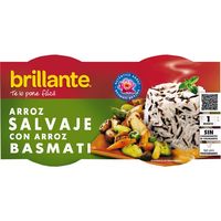 Vasitos arroz salvaje con basmati BRILLANTE, pack 2x125 g