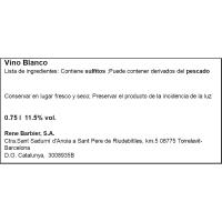 Vino Blanco Seco DO Catalunya RENE BARBIER, botella 75 cl